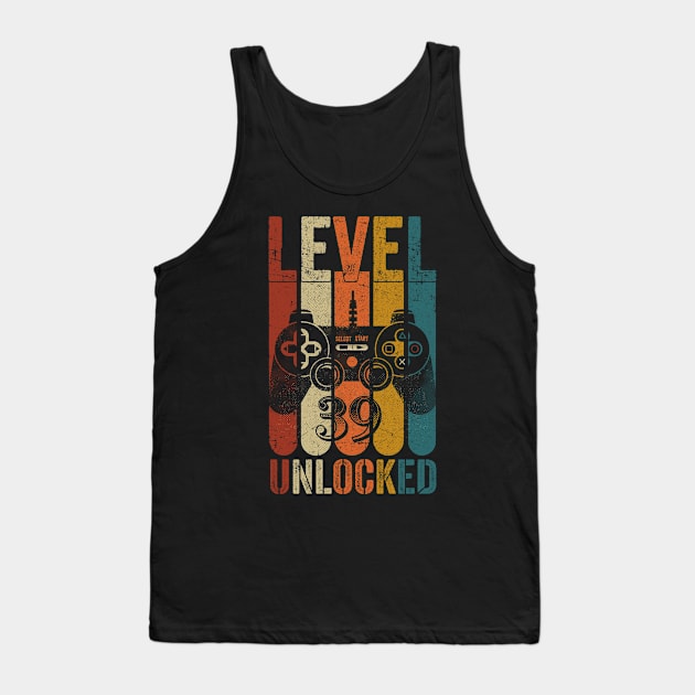 Level 39 Unlocked Awesome Since 1981- 39th Birthday Gamers Tank Top by TeeBlade